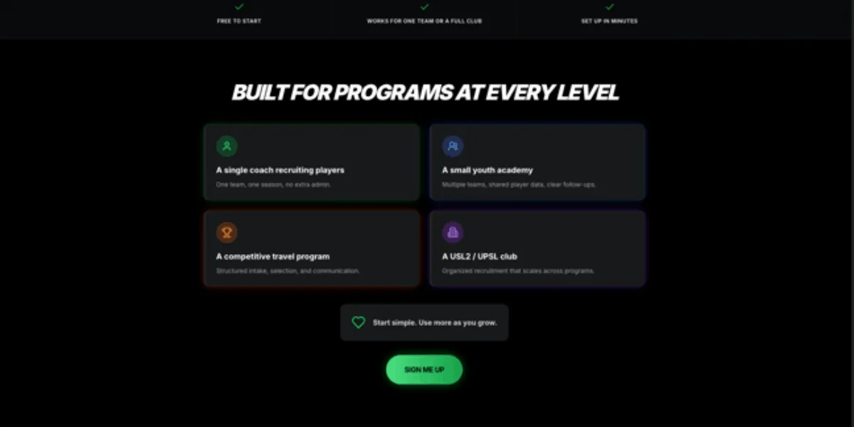 clubz  landing page