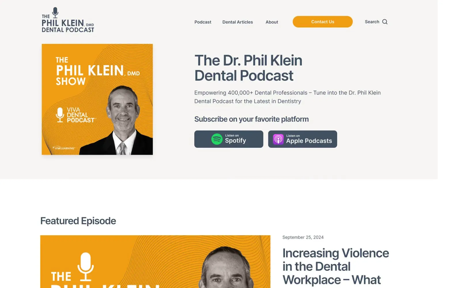 Podcast home page